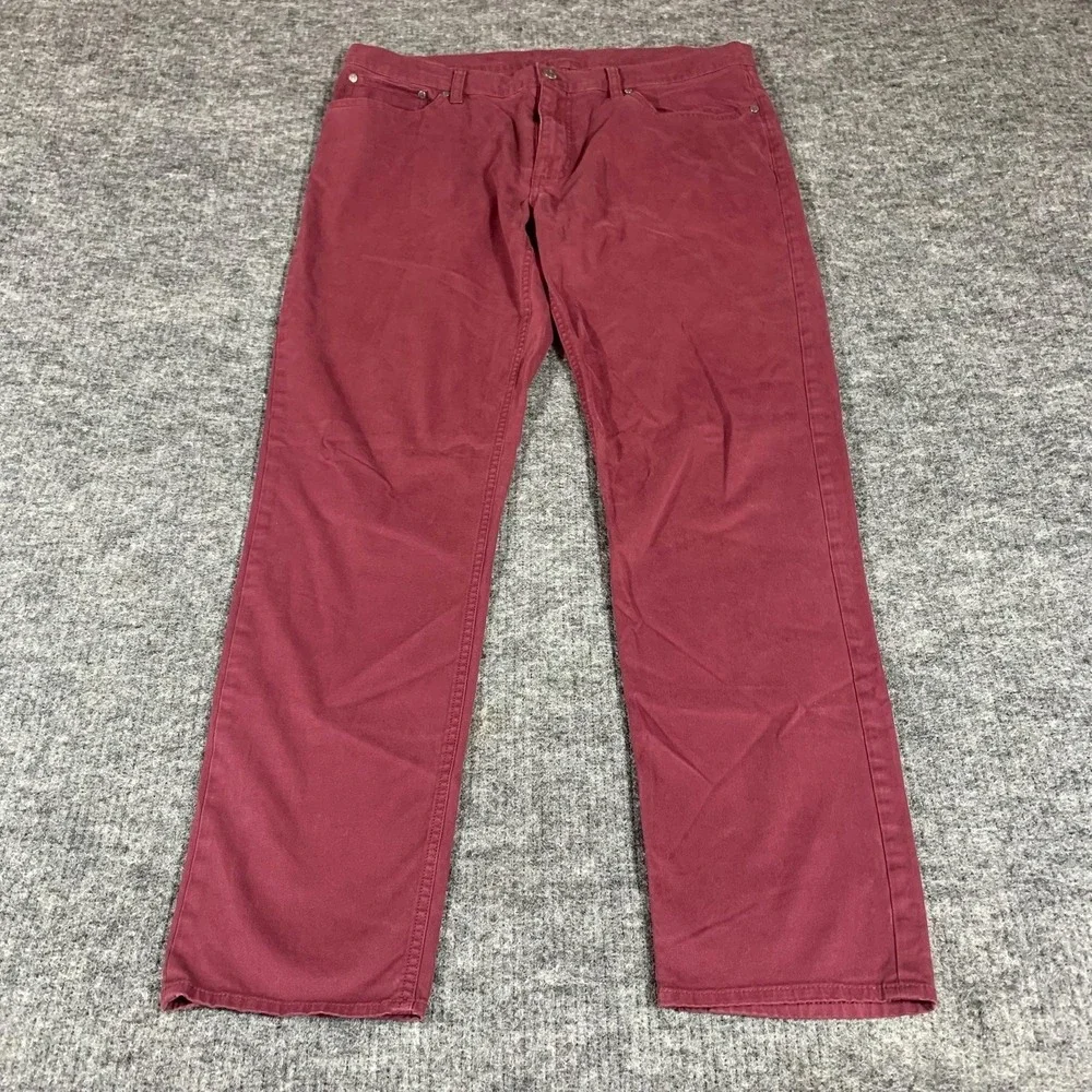 Brooks Brothers‎ Pants Mens 36x32 Red Slim Chino Flat Front Straight Leg Comfort